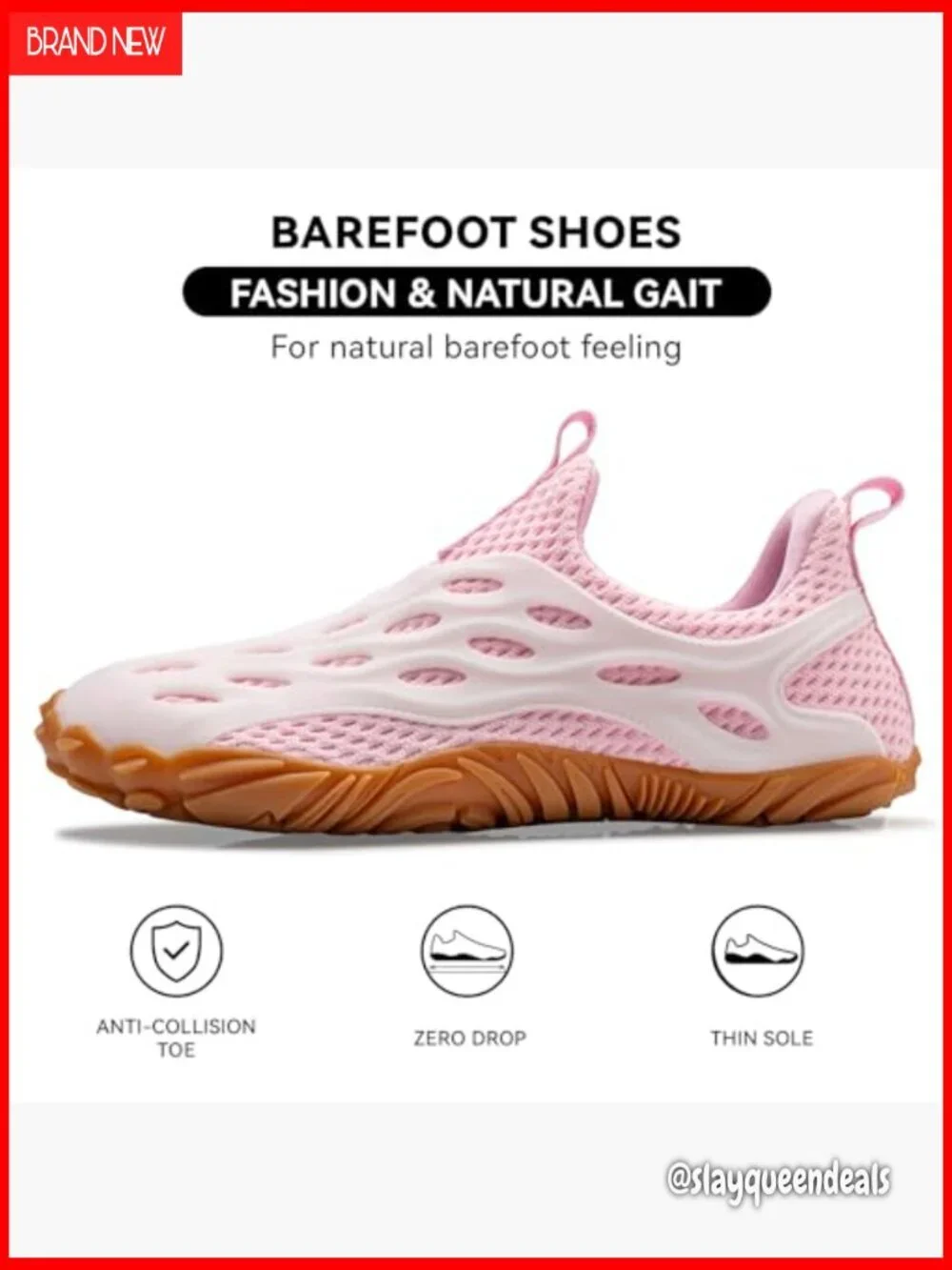 Zero Drop Barefoot Sneakers Wide Toe Box for Hiking Walking Gym